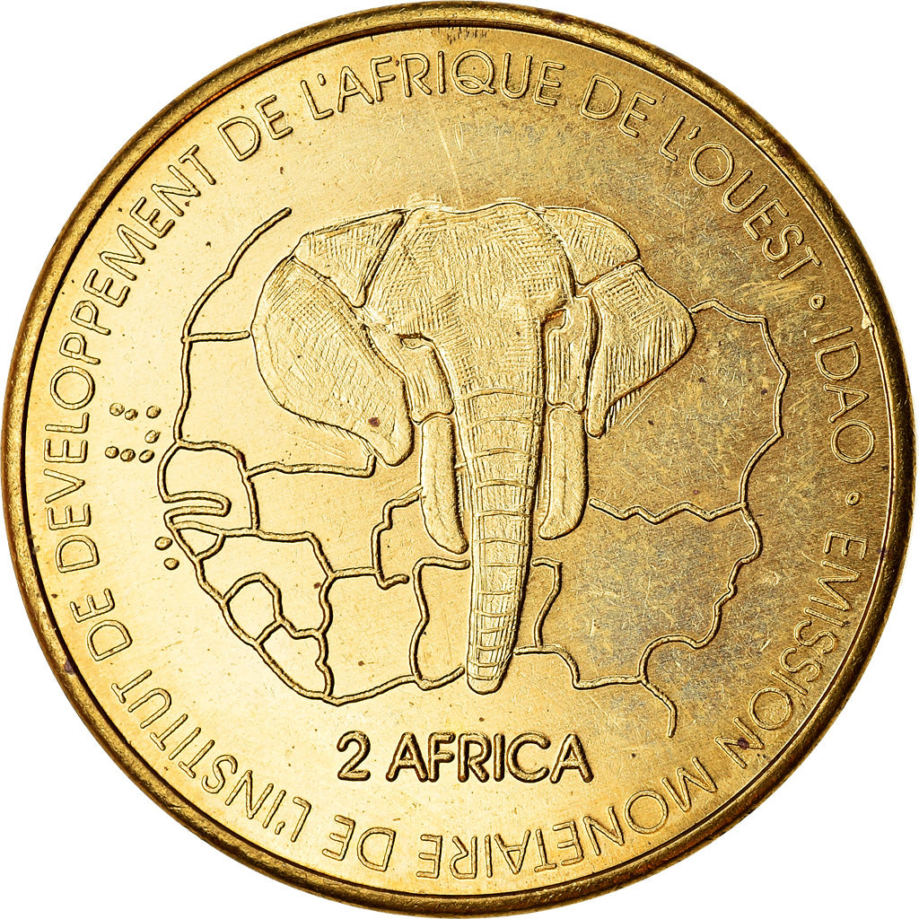 Moneda, Níger, 3000 CFA Francs-2 Africa, 2003, Lion, SC, Latón, KM:12