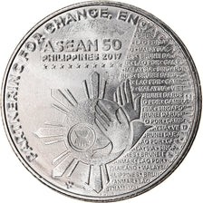 Coin, Philippines, Piso, 2017, Présidence de l'ASEAN, MS(63), Nickel plated