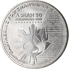 Coin, Philippines, Piso, 2017, Présidence de l'ASEAN, MS(63), Nickel plated