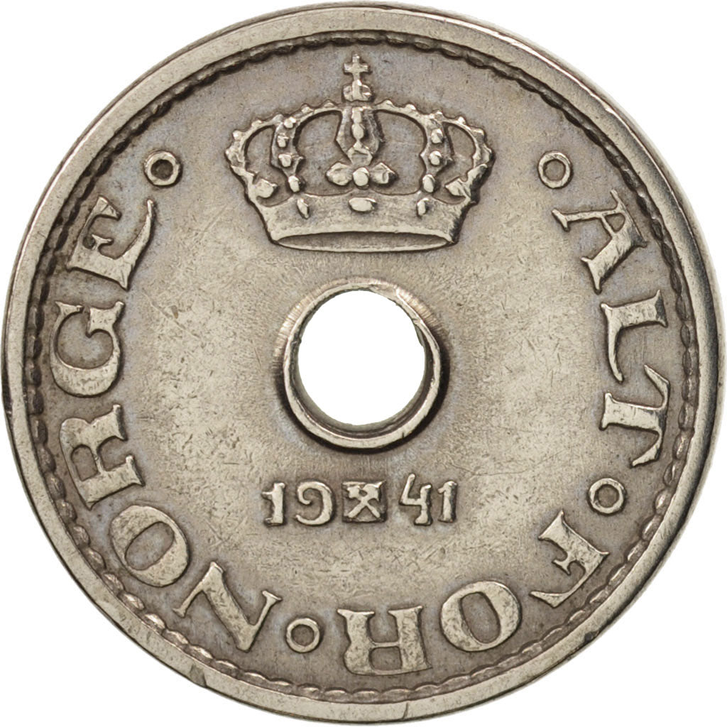 Norway, Haakon VII, 10 Öre, 1941, EF(40-45), Copper-nickel, KM:383