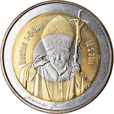 Coin, Antarctic, 10 Dollars, 2011, Pape Jean Paul II, MS(63), Bi-Metallic