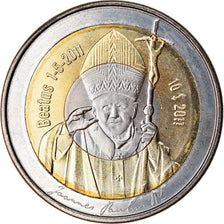 Coin, Antarctic, 10 Dollars, 2011, Pape Jean Paul II, MS(63), Bi-Metallic