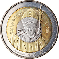 Coin, Antarctic, 10 Dollars, 2011, Pape Jean Paul II, MS(63), Bi-Metallic
