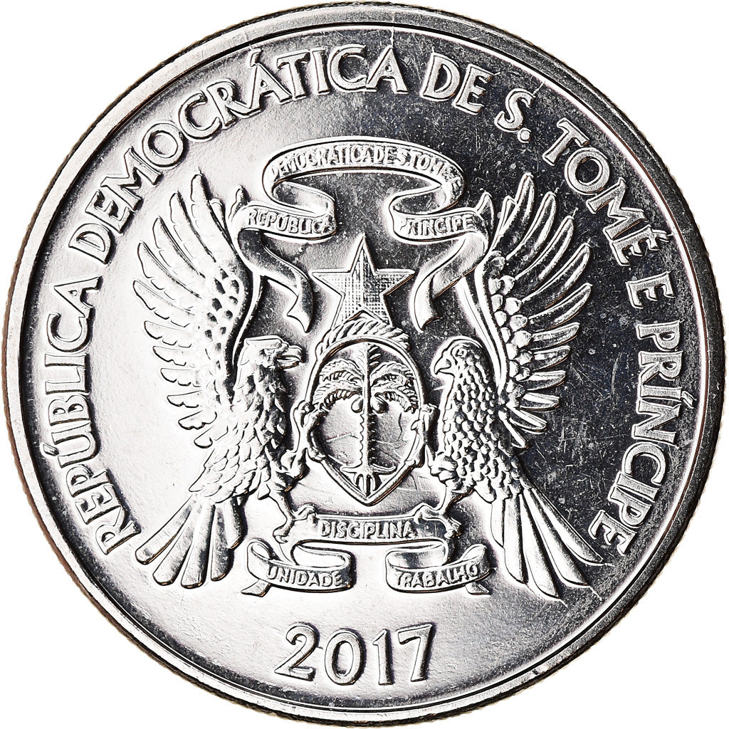 Moneta, SAINT THOMAS & ISOLA DEL PRINCIPE EDOARDO, Dobra, 2017, SPL, Acciaio