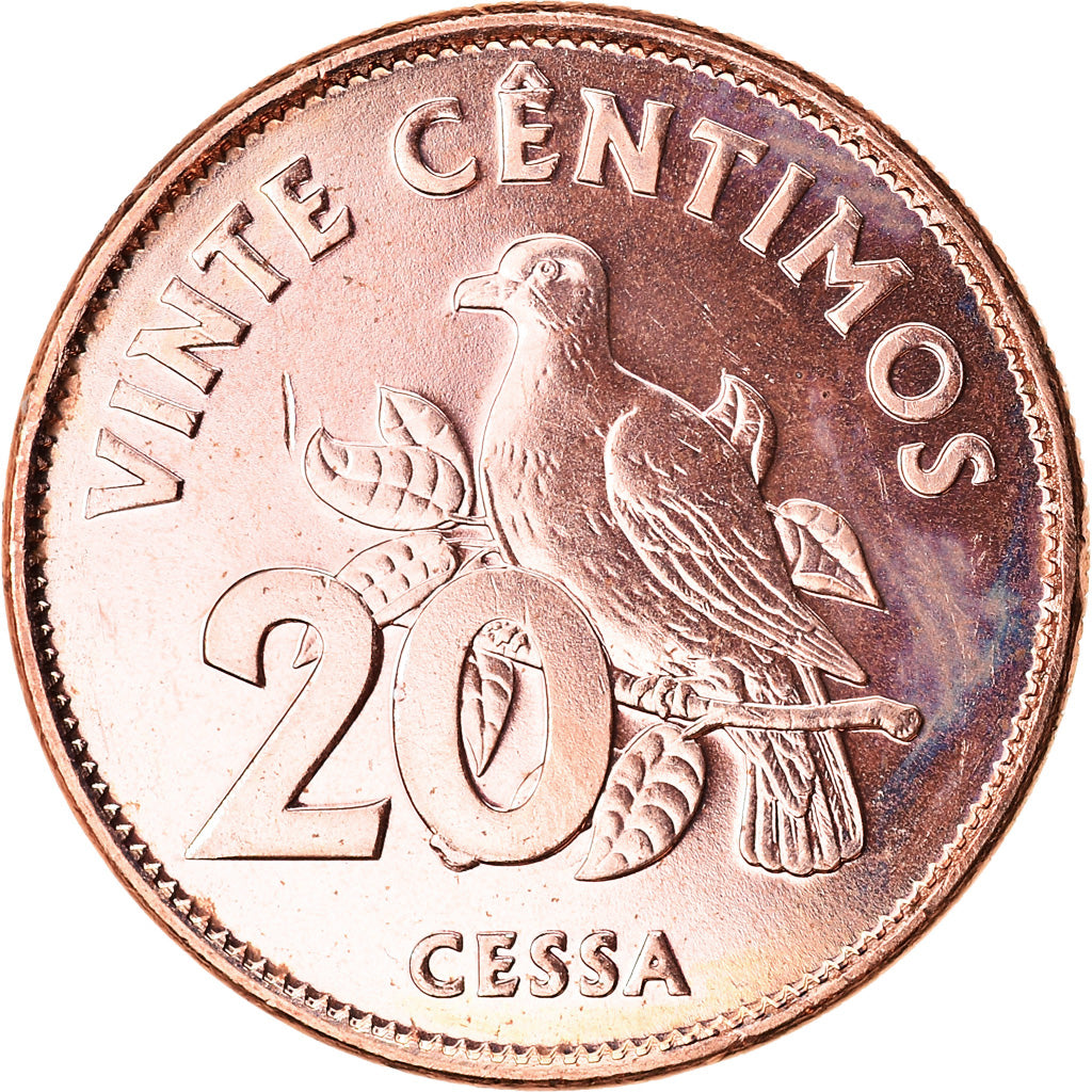 Coin, SAINT THOMAS & PRINCE ISLAND, 20 Centimos, 2017, MS(63), Copper Plated