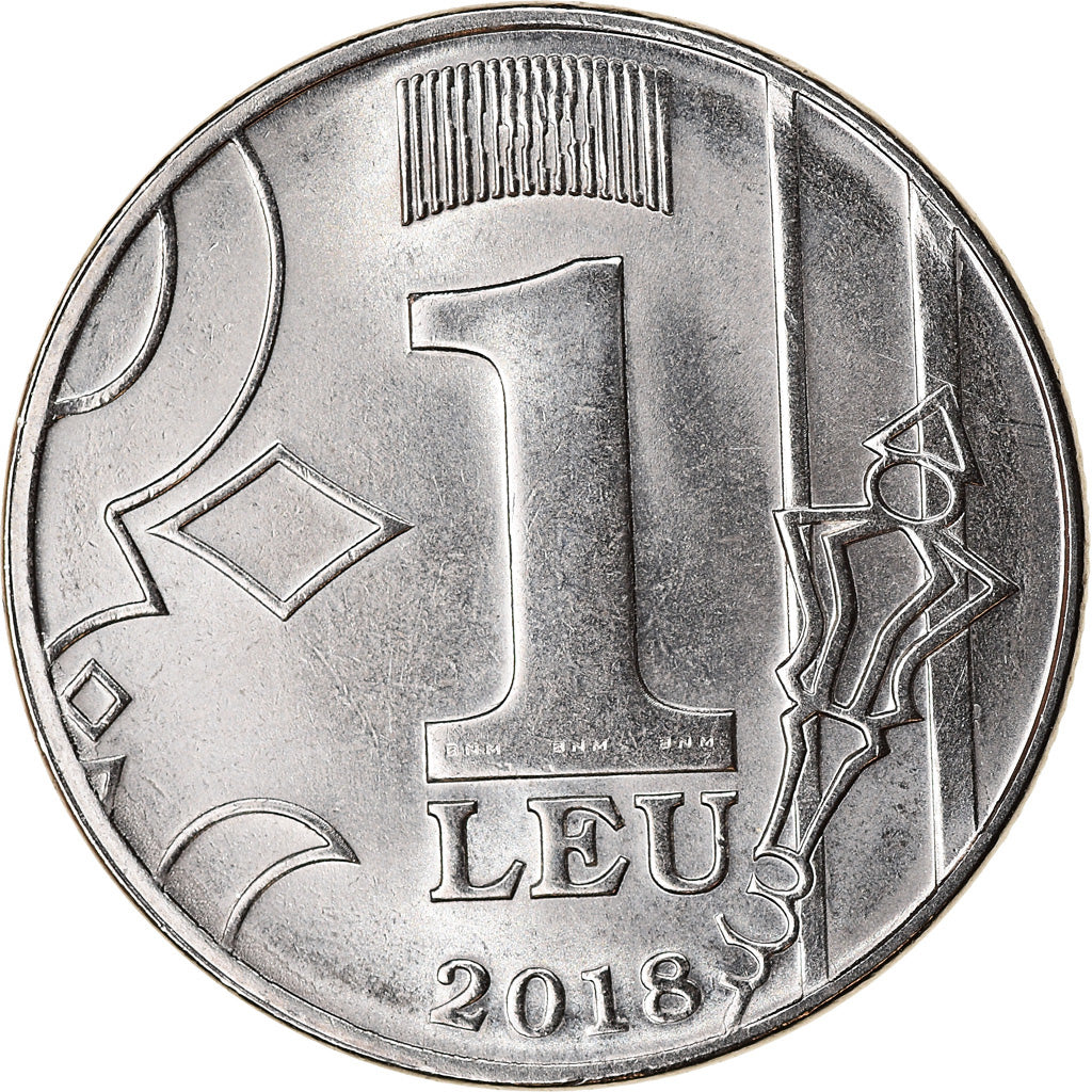 Coin, Moldova, Leu, 2018, MS(63), Nickel plated steel