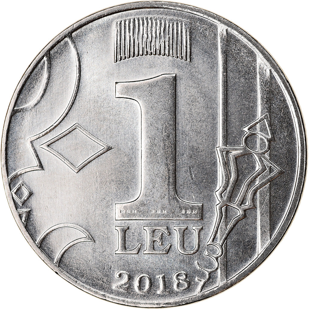 Coin, Moldova, Leu, 2018, MS(63), Nickel plated steel