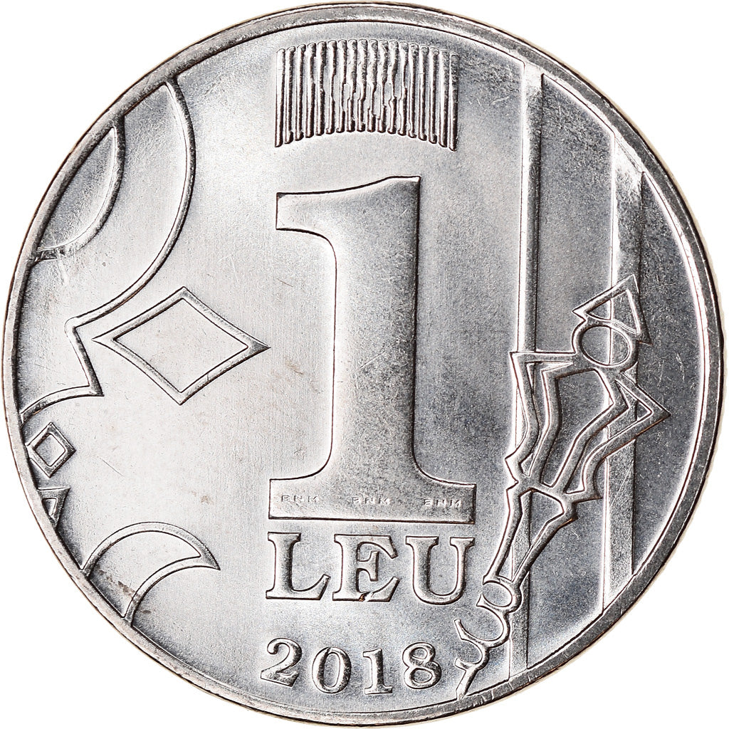 Coin, Moldova, Leu, 2018, MS(63), Nickel plated steel