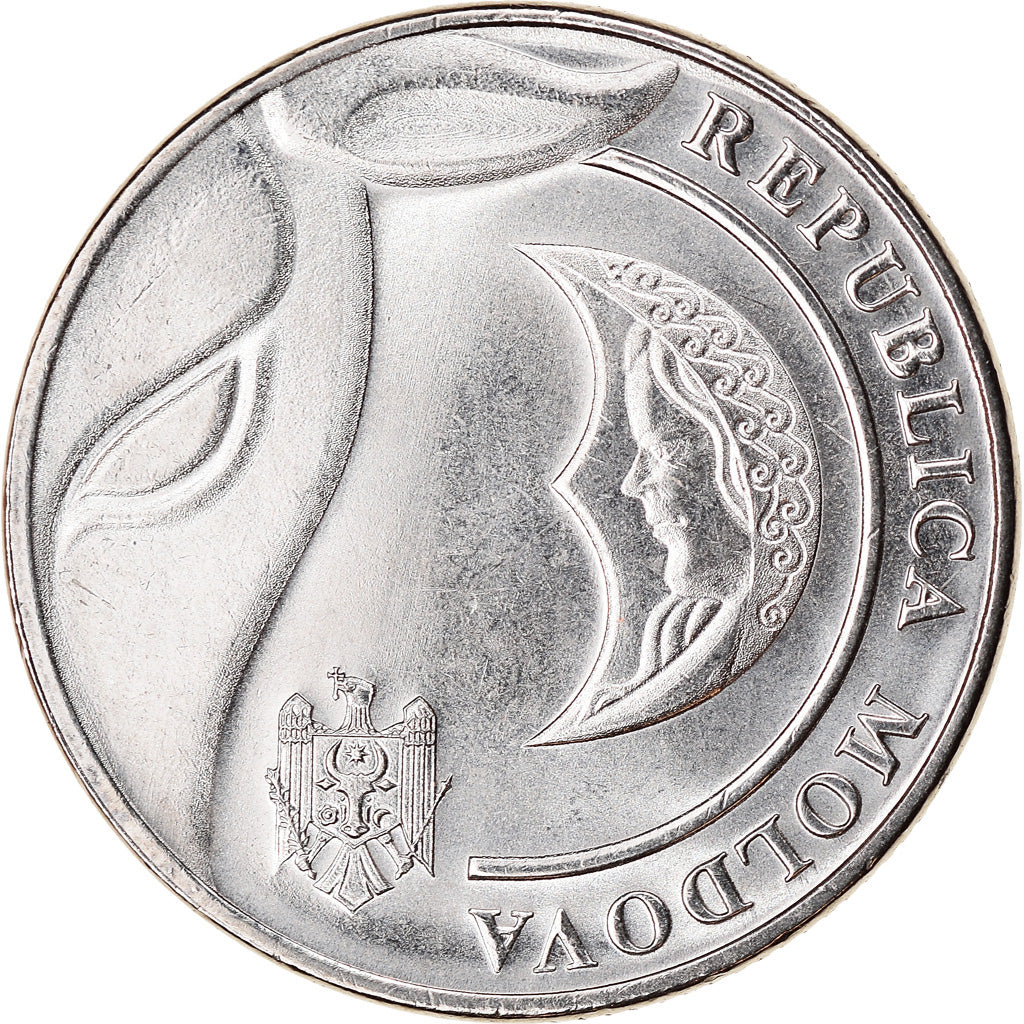 Moneta, Moldava, Leu, 2018, SPL, Acciaio placcato nichel