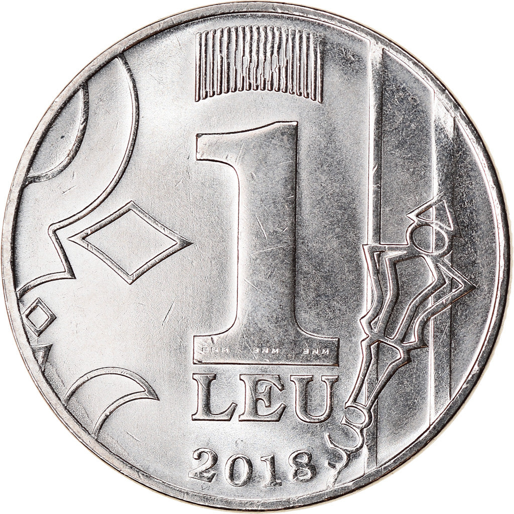 Moneta, Moldava, Leu, 2018, SPL, Acciaio placcato nichel