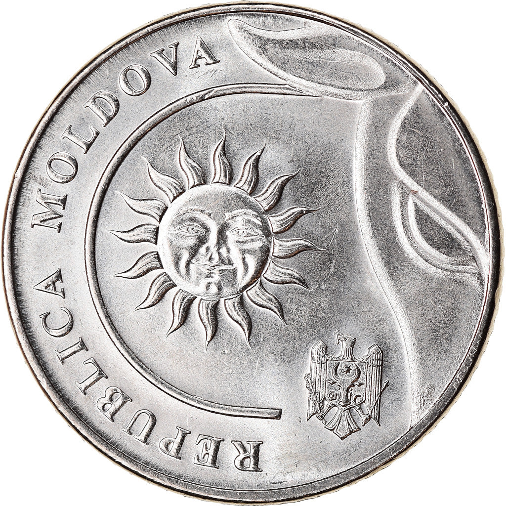 Coin, Moldova, 2 Lei, 2018, MS(63), Nickel plated steel