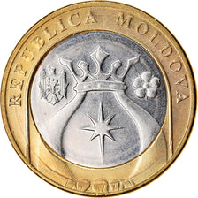 Moneta, Mołdawia, 5 Lei, 2018, MS(63), Bimetaliczny