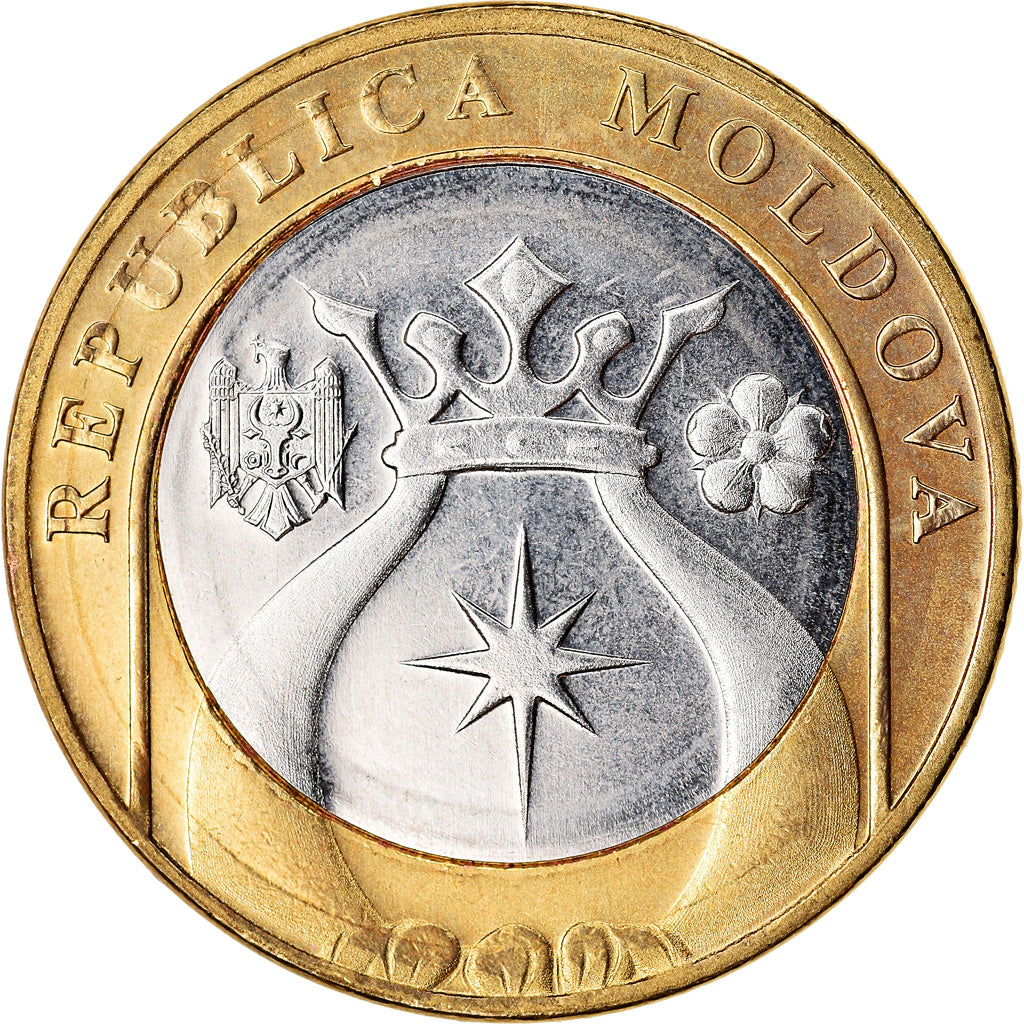 Coin, Moldova, 5 Lei, 2018, MS(63), Bi-Metallic