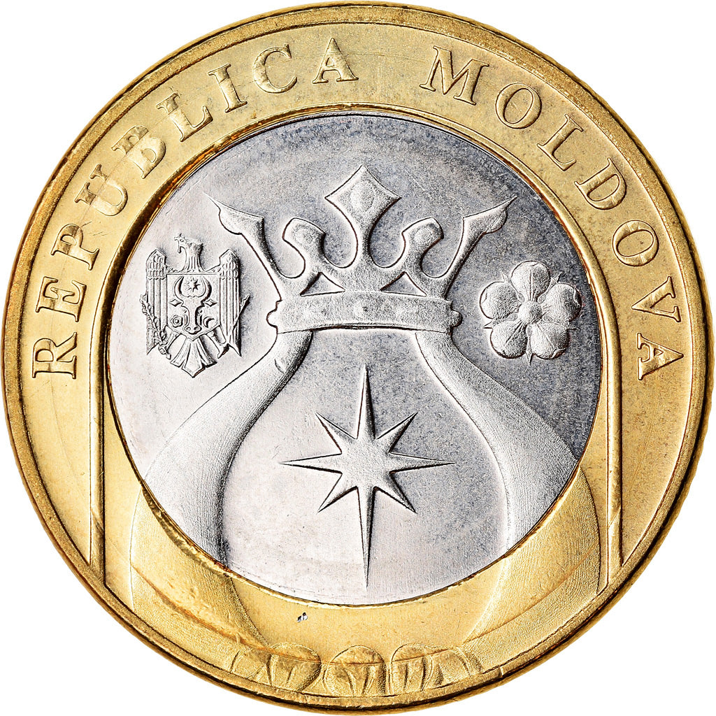 Coin, Moldova, 5 Lei, 2018, MS(63), Bi-Metallic