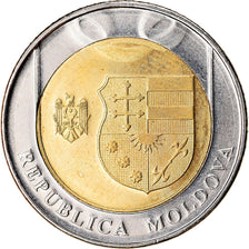 Moneta, Mołdawia, 10 Lei, 2018, MS(63), Bimetaliczny