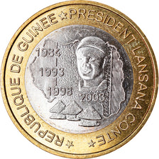 Coin, Guinea, 6000 CFA, 2003, Président Lansan Conté, MS(63), Bi-Metallic