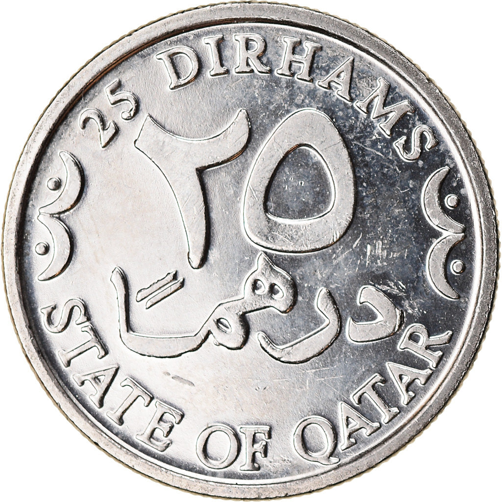 Moneta, Quatar, 25 Dirhams, 2008/AH1429, Paris, SPL, Rame-nichel