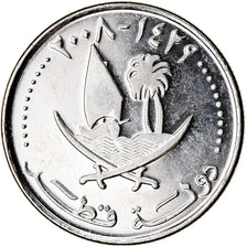 Coin, Qatar, 25 Dirhams, 2008/AH1429, Paris, MS(63), Cupro-nickel
