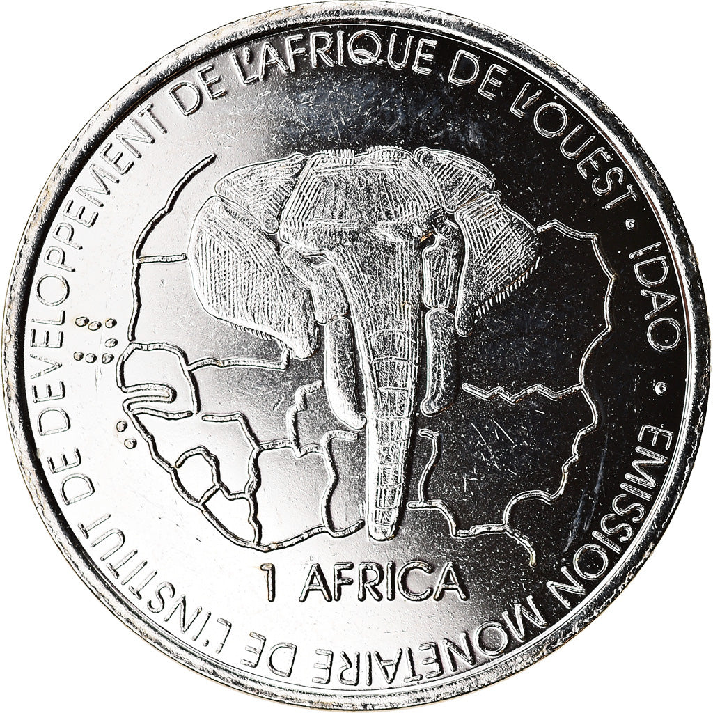 Moneta, Benin, 1500 CFA Francs-1 Africa, 2003, Buffle, SPL, Acciaio placcato