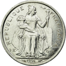 Coin, New Caledonia, Franc, 1991, Paris, AU(50-53), Aluminum, KM:10