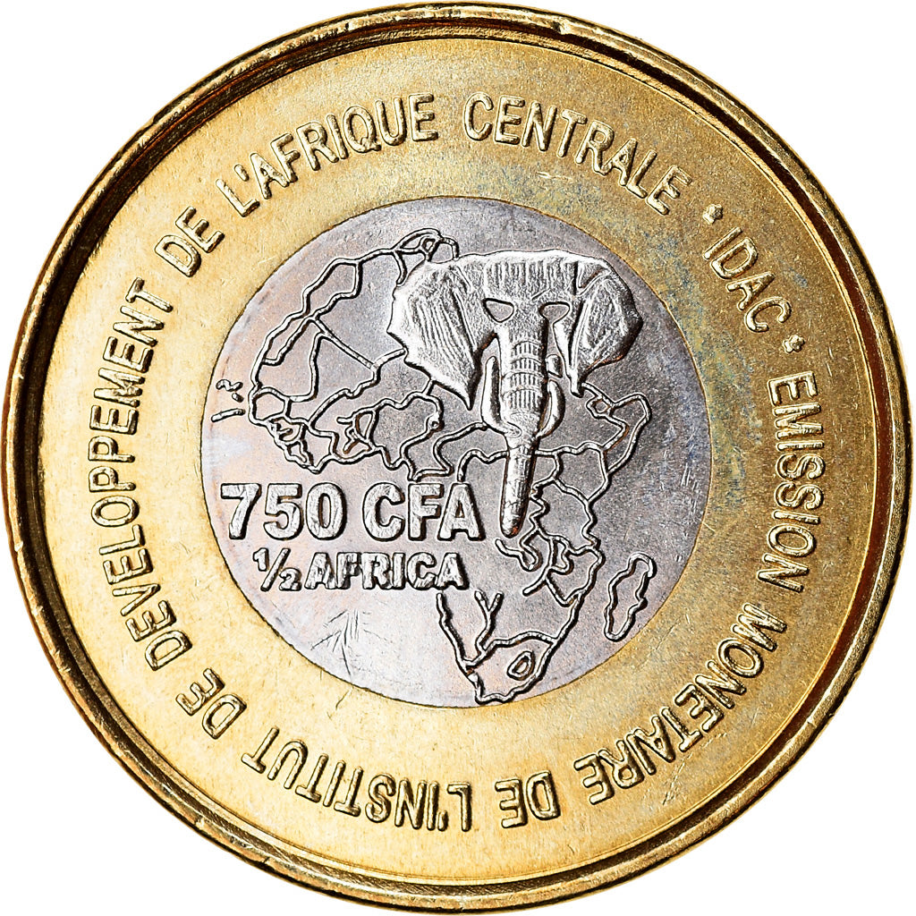 Moneta, Camerun, 750 CFA, 2005, Paris, Pygmées, SPL, Bi-metallico