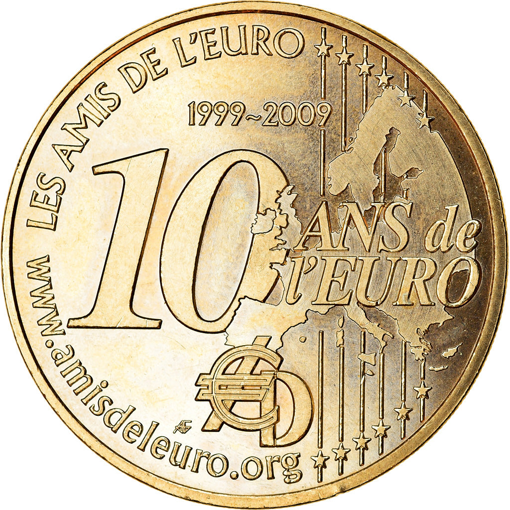 France, Jeton, Jeton Touristique, Paris - Les amis de l'Euro - 10 ans de l'Euro