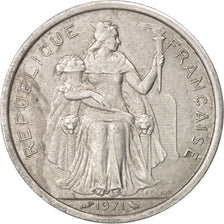 New Caledonia, 2 Francs, 1971, Paris, EF(40-45), Aluminum, KM:9