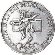 Münze, Mexiko, 25 Pesos, 1968, Mexico City, S+, Silber, KM:479.1