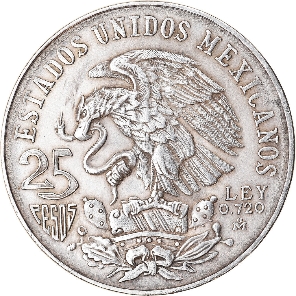 Münze, Mexiko, 25 Pesos, 1968, Mexico City, S+, Silber, KM:479.1
