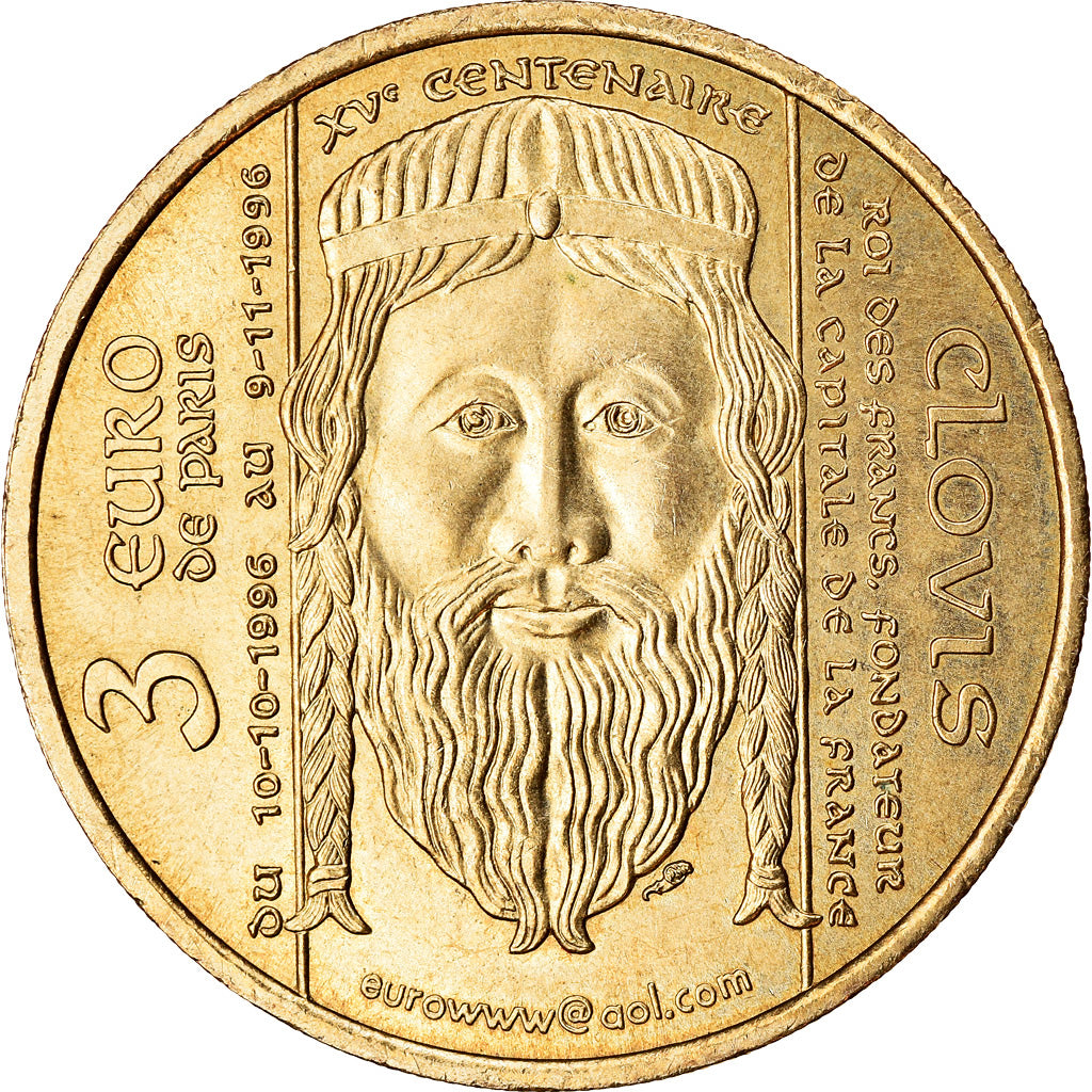 France, Médaille, 3 Euros des Villes - Paris, 1996, TTB, Cupro-nickel Aluminium