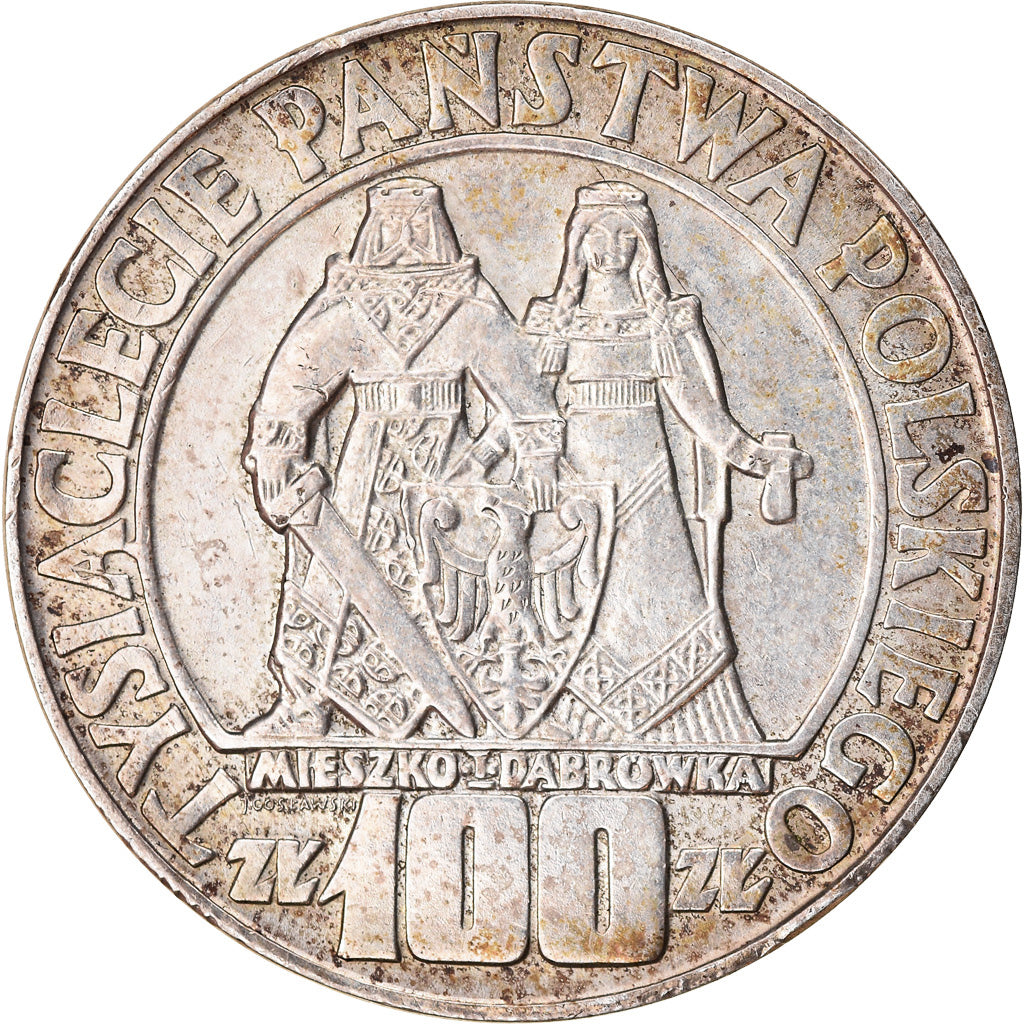 Coin, Poland, 100 Zlotych, 1966, Warsaw, EF(40-45), Silver, KM:57