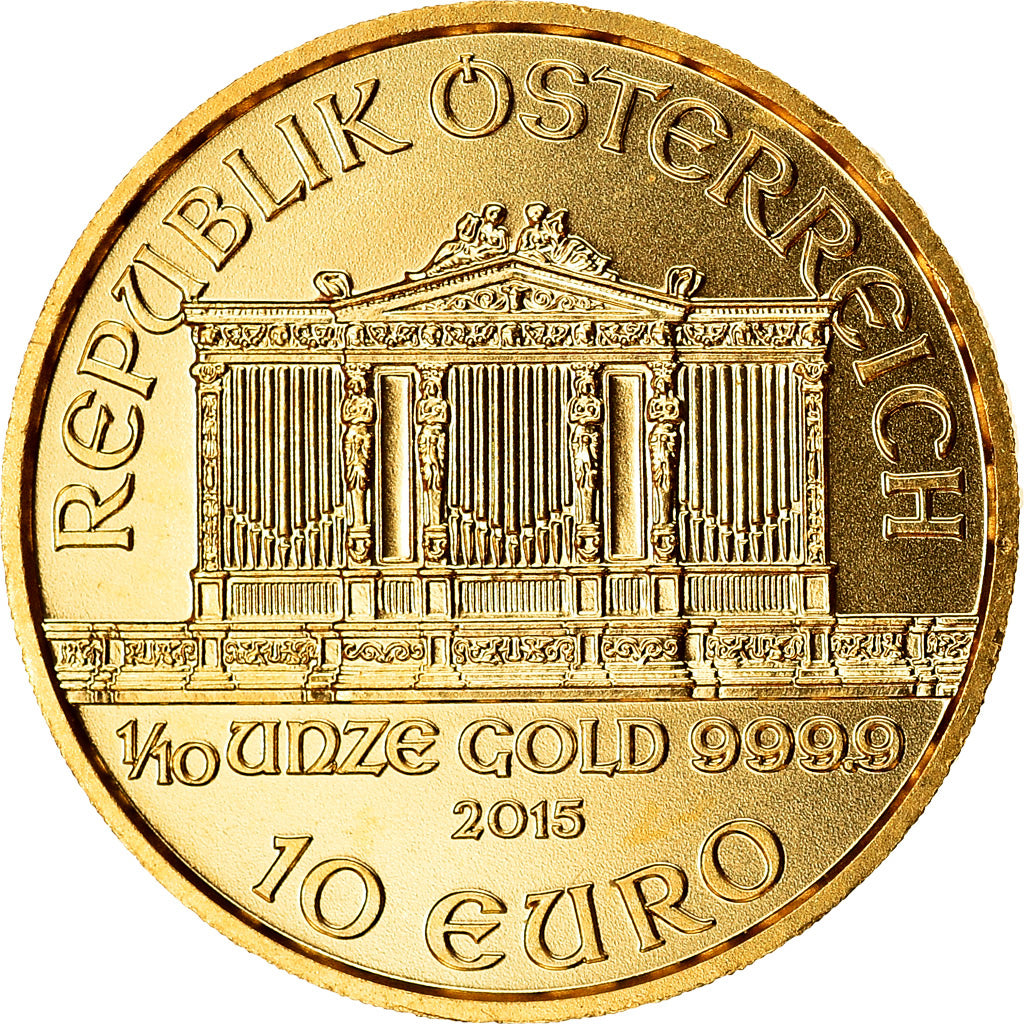 Austria, 10 Euro, 2015, Orchestre philharmonique, MS(63), Gold, KM:3092