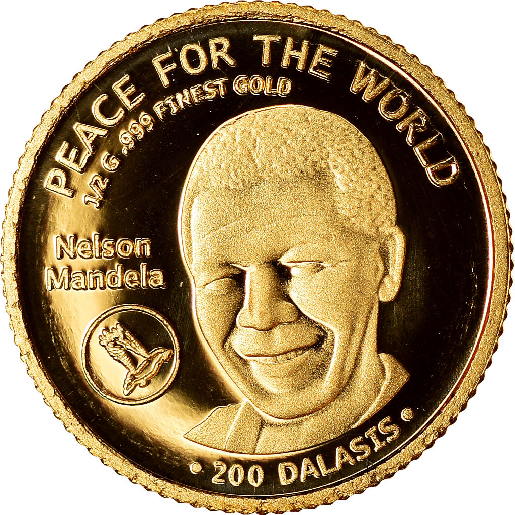 Coin, GAMBIA, THE, Nelson Mandela, 200 Dalasis, 2014, Proof, MS(65-70), Gold