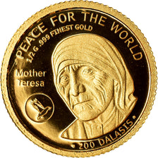 Coin, GAMBIA, THE, Mère Teresa, 200 Dalasis, 2014, Proof, MS(65-70), Gold