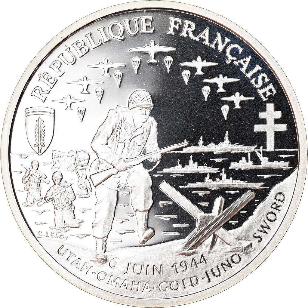 Coin, France, Cinquantenaire du Débarquement, Franc, 1993, Paris, BE