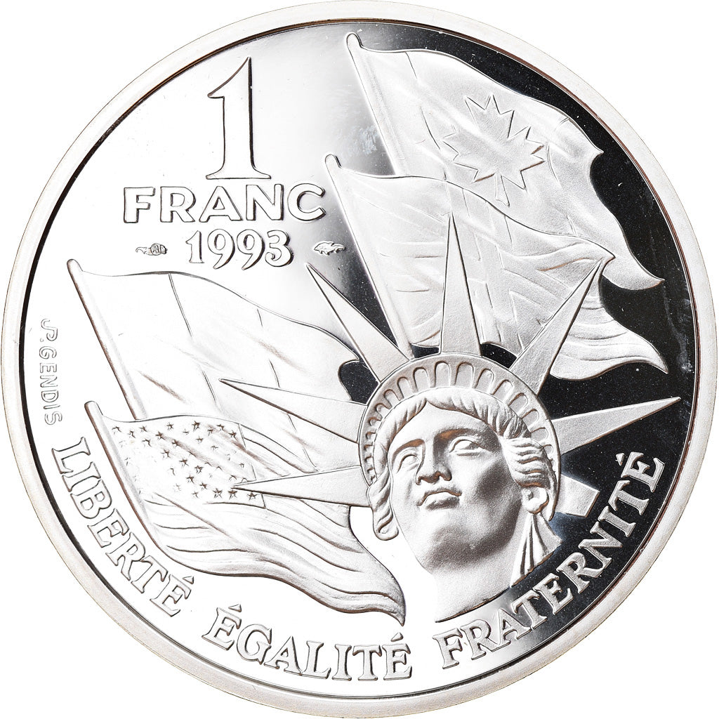 Coin, France, Cinquantenaire du Débarquement, Franc, 1993, Paris, BE
