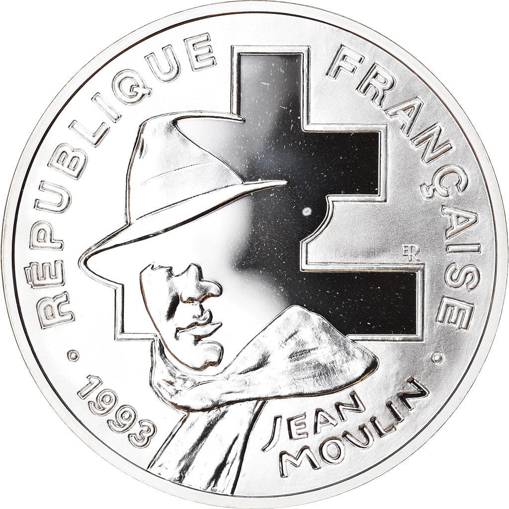 Coin, France, Jean Moulin, 100 Francs, 1993, BE, MS(65-70), Silver, KM:1023