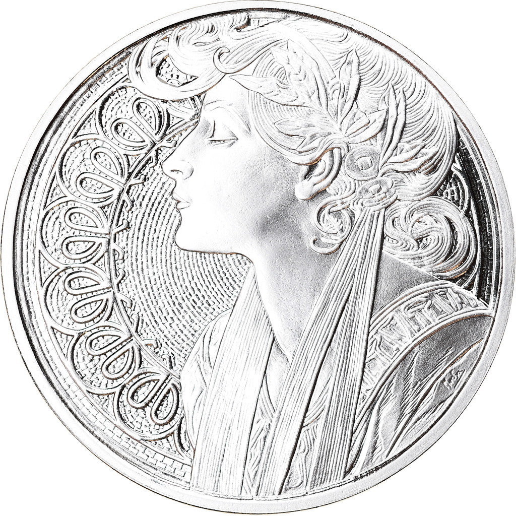 Tschechoslowakei, Medaille, Alphonse Mucha, Arts & Culture, Proof, STGL, Silber