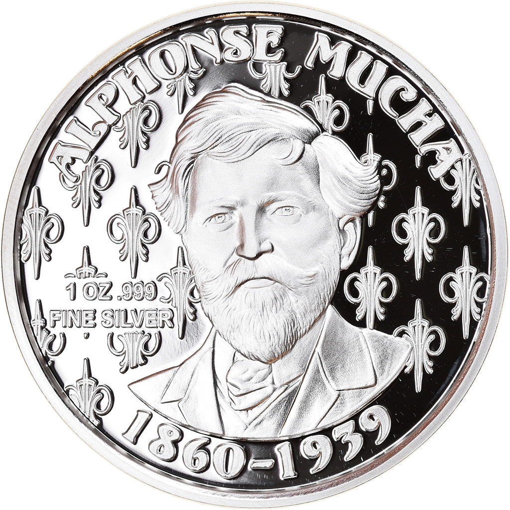 Tschechoslowakei, Medaille, Alphonse Mucha, Arts & Culture, Proof, STGL, Silber