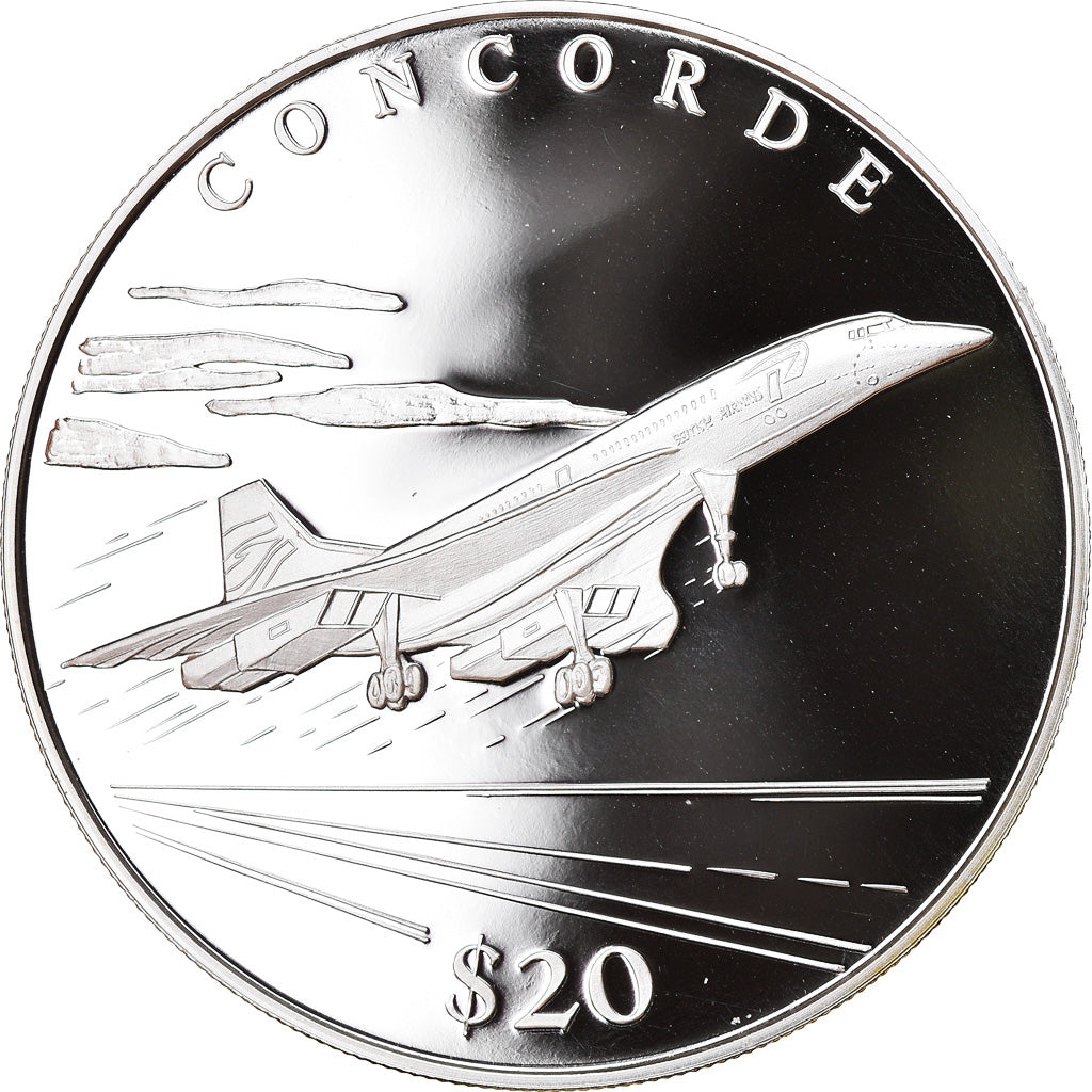 Münze, Liberia, Concorde, 20 Dollars, 2000, Proof, STGL, Silber, KM:481