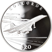 Münze, Liberia, Concorde, 20 Dollars, 2000, Proof, STGL, Silber, KM:481