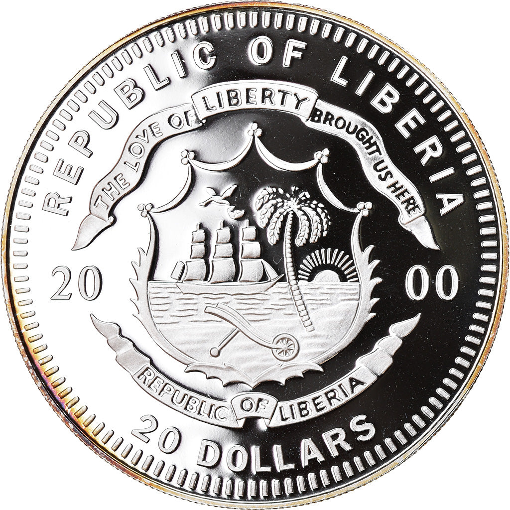 Münze, Liberia, Concorde, 20 Dollars, 2000, Proof, STGL, Silber, KM:481
