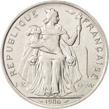 New Caledonia, 5 Francs, 1986, Paris, AU(55-58), Aluminum, KM:16