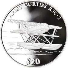 Coin, Liberia, Curtiss R3C-2, 20 Dollars, 2000, Proof, MS(65-70), Silver, KM:597