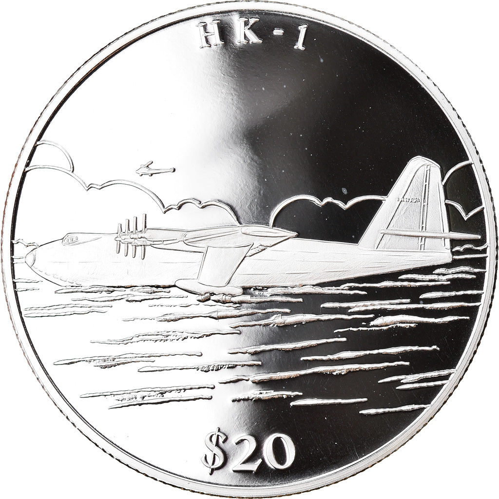 Coin, Liberia, H K - 1, 20 Dollars, 2000, Proof, MS(65-70), Silver