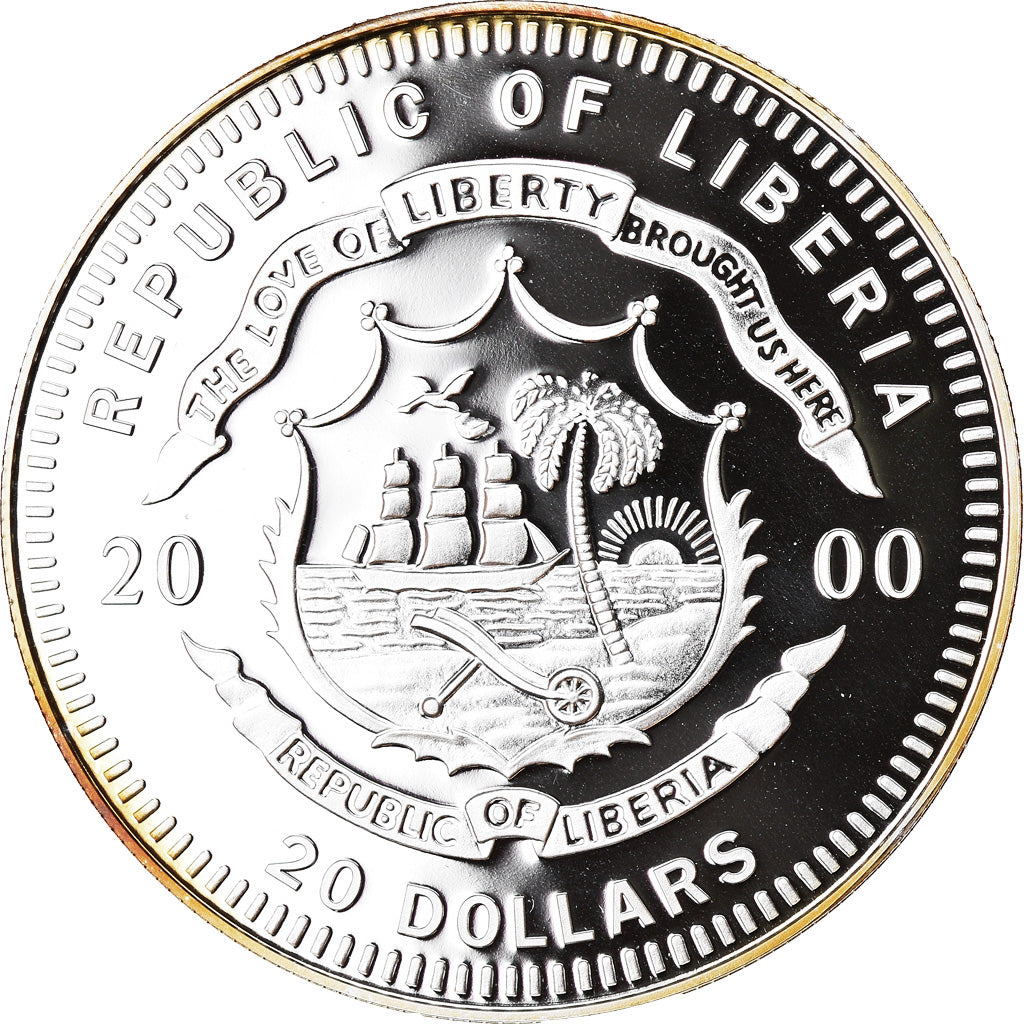 Coin, Liberia, Spirit of Saint Louis, 20 Dollars, 2000, Proof, MS(65-70), Silver