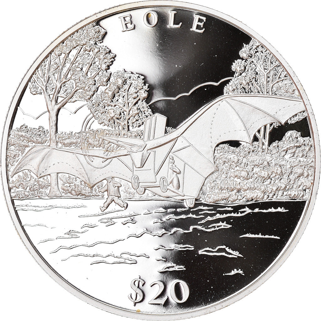 Monnaie, Liberia, Eole, 20 Dollars, 2000, Proof, FDC, Argent