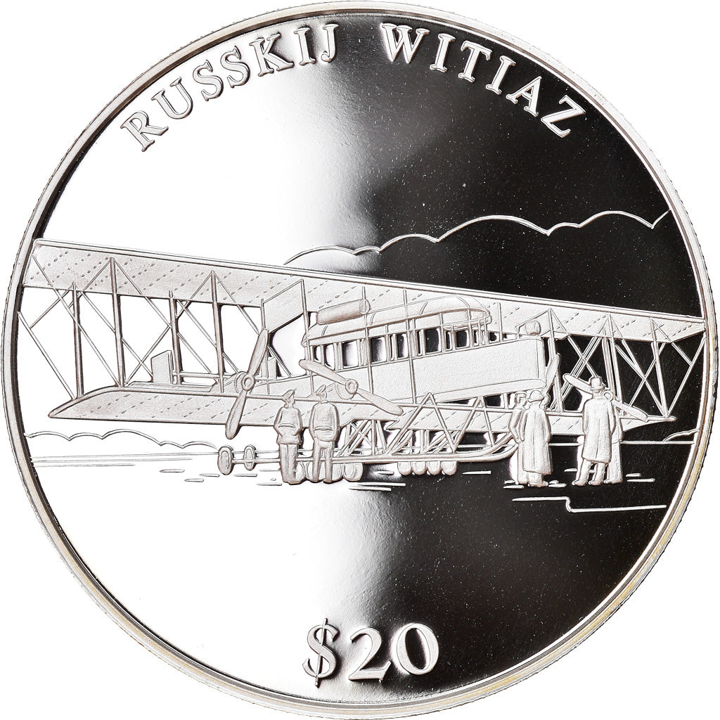 Coin, Liberia, Russkij Witiaz, 20 Dollars, 2000, Proof, MS(65-70), Silver