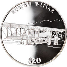 Coin, Liberia, Russkij Witiaz, 20 Dollars, 2000, Proof, MS(65-70), Silver