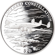 Munten, Liberia, Lockheed Constellation, 20 Dollars, 2000, Proof, FDC, Zilver